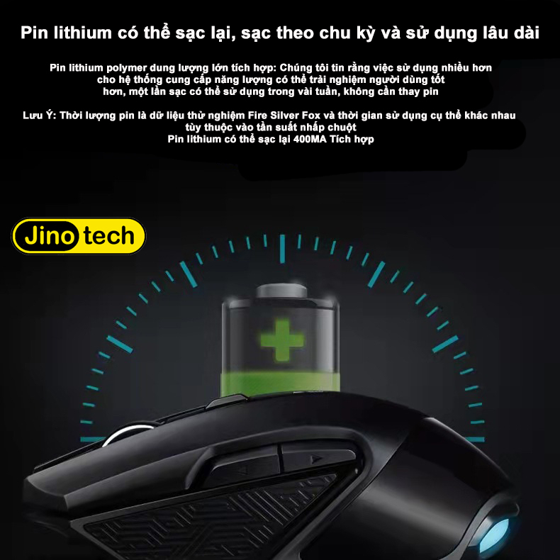 Chuột Không Dây Pin Sạc JINOTECH T3Pro AI thông minh Chống Ồn Kết Nối Wireless 2.4G Pin 5 Tuần chơi game văn phòng