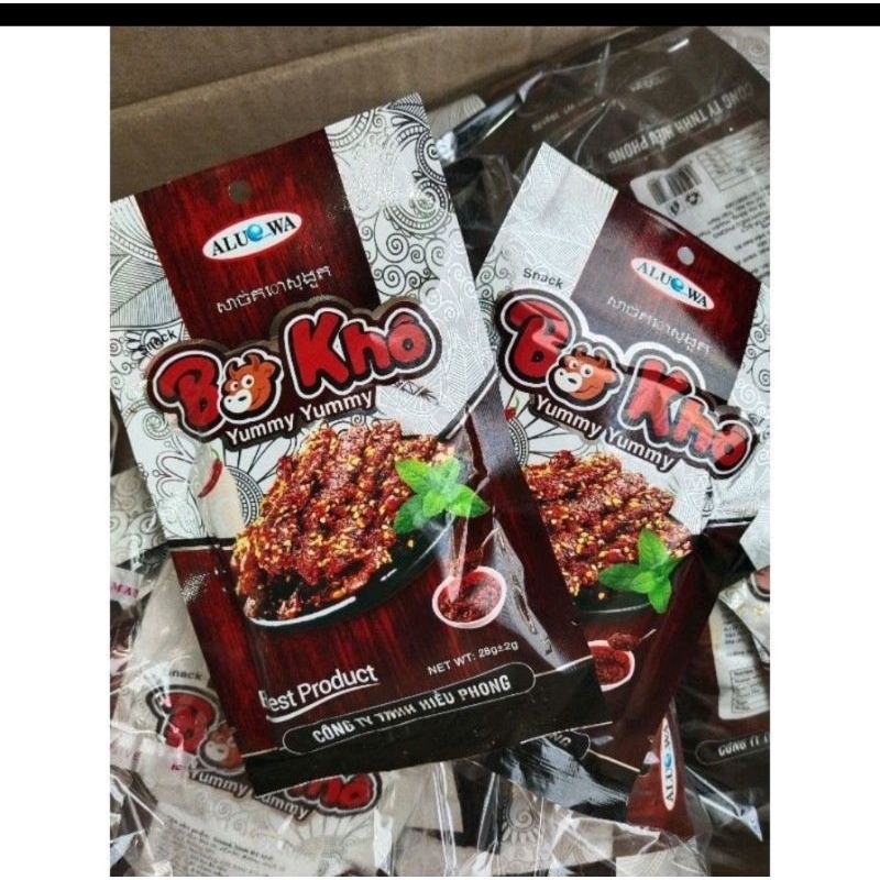 com bo 5 gói snack bò kho