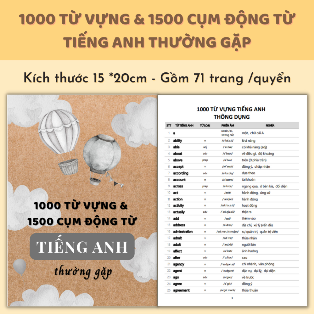 💐1000 từ vựng & 1500 cụm động từ tiếng Anh thông dụng - Luyện học tiếng Anh