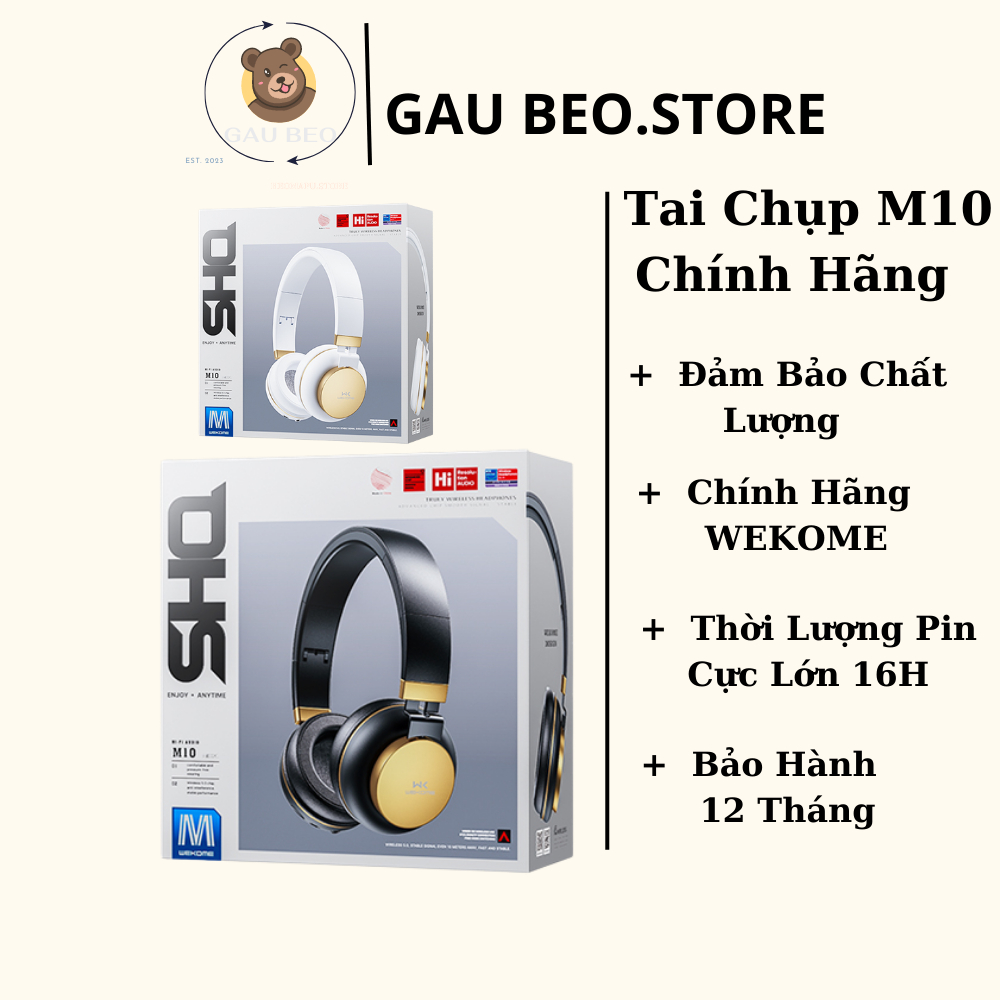 tai nghe chup blutooth M10 WEKOME am thanh song dong. chong on hieu qua. thoai mai khi deo .