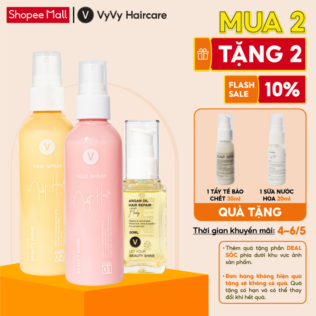 Combo Mềm Mượt Cấp Tốc, Phủ Bóng Và Giữ Nếp, Dưỡng Ẩm Bảo Vệ Tóc Combo 19 Vyvyhaircare V150ml