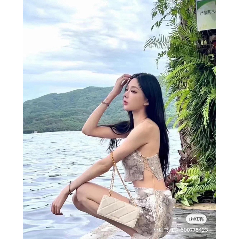 Ví chữ nhật dáng dài Paffuto Chain Handle Quilted - CK6-10680924