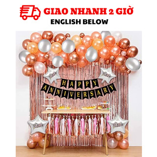 Bộ bong bóng trang trí lễ kỷ niệm, phòng cưới Happy Anniversary hpan26
