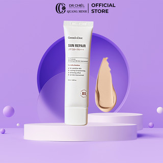  Kem Chống Nắng GoodnDoc Sun Repair SPF50 PA+++ - Kem Chống Nắng Dưỡng Ẩm Nâng Tone Tự Nhiên Goodndoc 50ml 