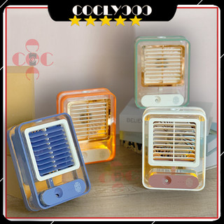 Quạt để bàn mini 💥FREESHIP💥 Quạt phun sương mini kèm đèn để bàn nhiều màu