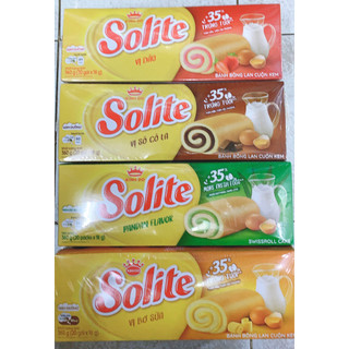 Bánh bông lan cuộn kem vị dâu/lá dứa/bơ sữa/socola solite kinh đô 360g - hộp 20 cái