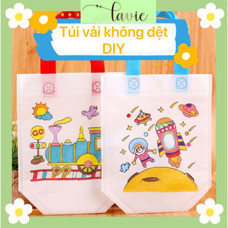Túi vải không dệt, túi vẽ tô màu sáng tạo tiện dụng cho bé