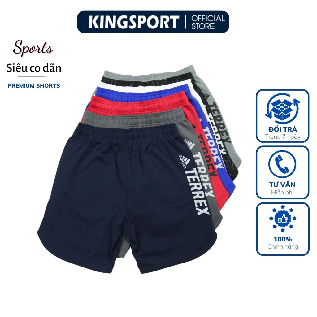 Quần đùi nam thể thao Logo Terrex mặc mọi nơi có túi cho nam chất liệu Poly 2 Da 4C co giãn, mềm mại King Sport