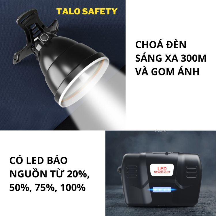 Đèn pin đội đầu siêu sáng đi rừng chip led XHP50-L4, dùng pin 3 18650 chống nước tốt