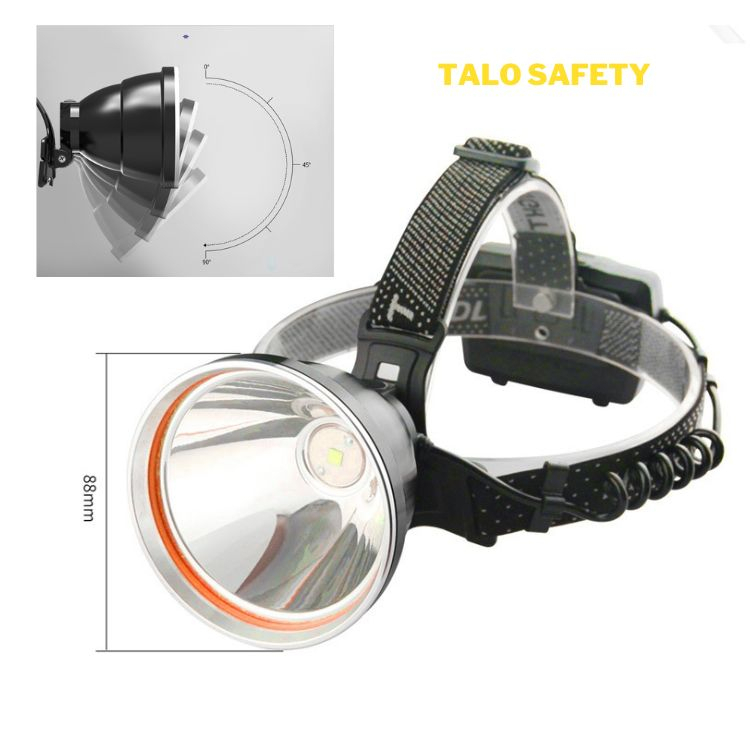 Đèn pin đội đầu siêu sáng đi rừng chip led XHP50-L4, dùng pin 3 18650 chống nước tốt