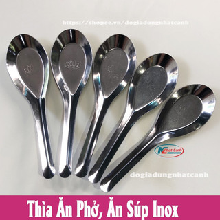 Combo 5 Thìa ăn phở, ăn súp, thìa ăn cơm inox tiện dụng