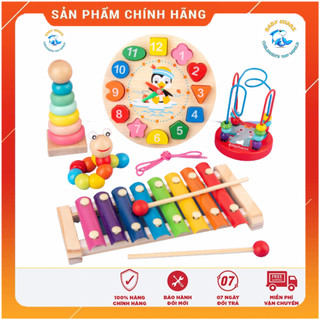 Combo 5 món đồ chơi gỗ phát triển trí tuệ cho bé, Đồ chơi bằng gỗ thông minh,đồ chơi giáo dục