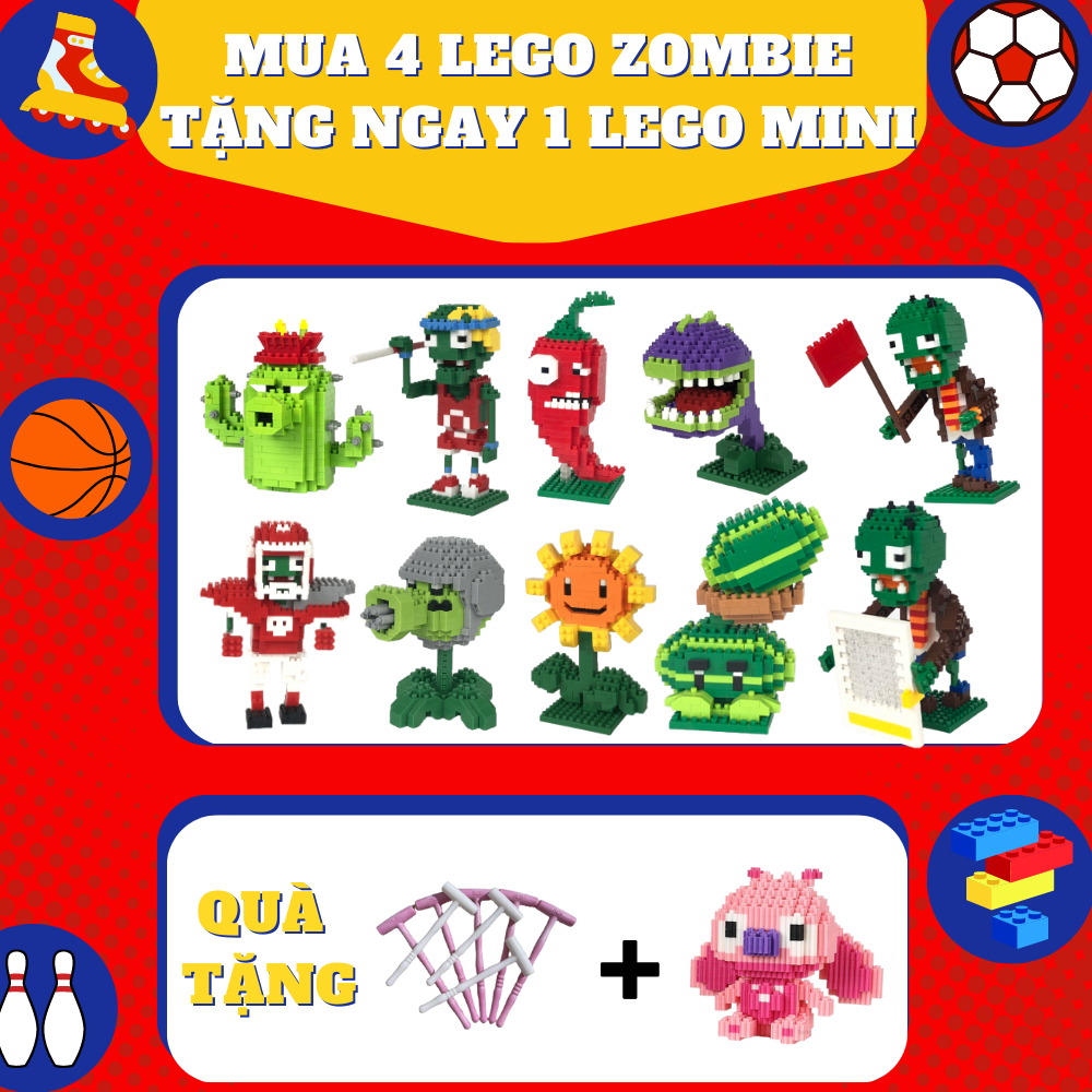 Lego bộ mô hình lắp ráp zombie đồ chơi trẻ em 11 mẫu đa đạng