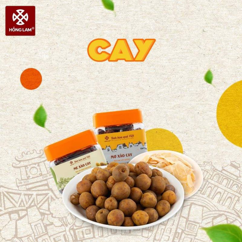 Mơ tươi cay - Ô mai Hồng Lam 11 hàng đường - Hộp 200g/300g/500g