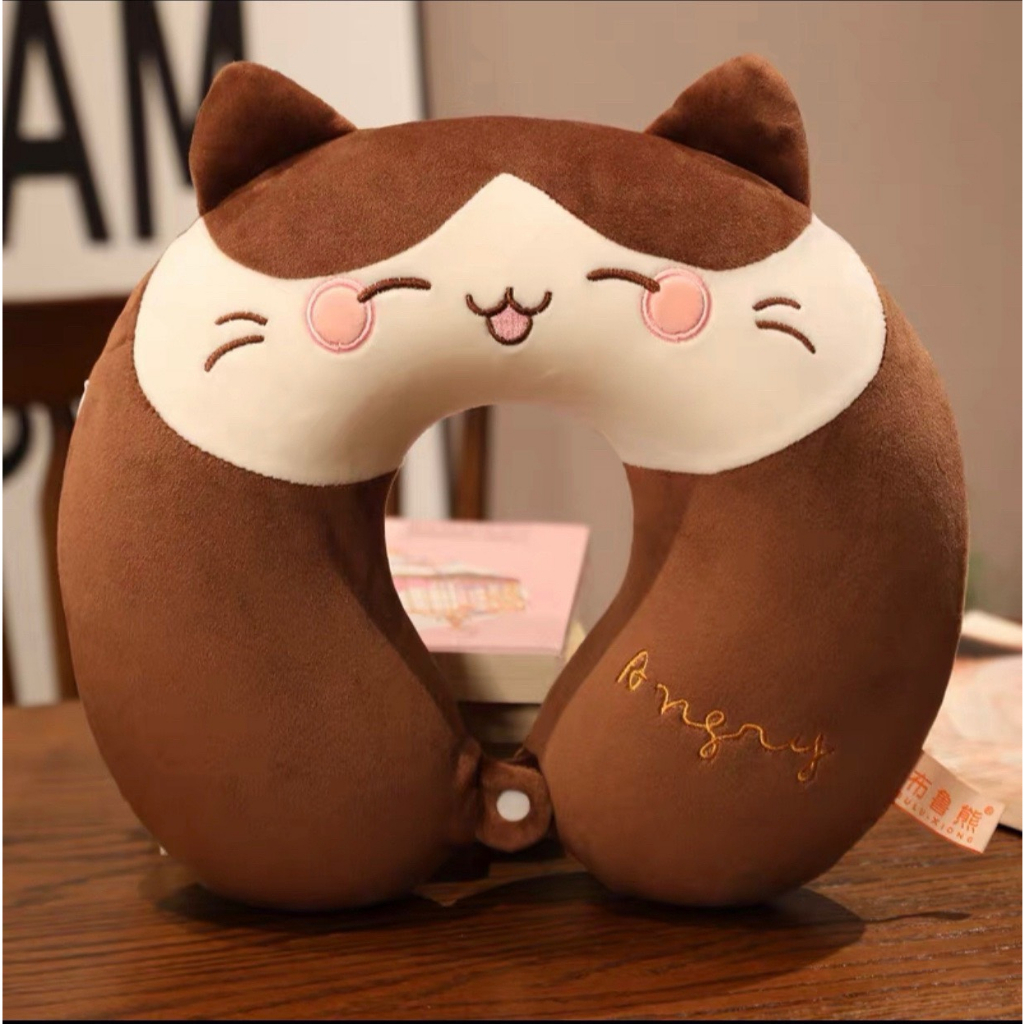 Gối chữ u kê cổ, gối đỡ cổ nhiều hình dễ thương ruột cao su- ruột bông cho dân văn phòng