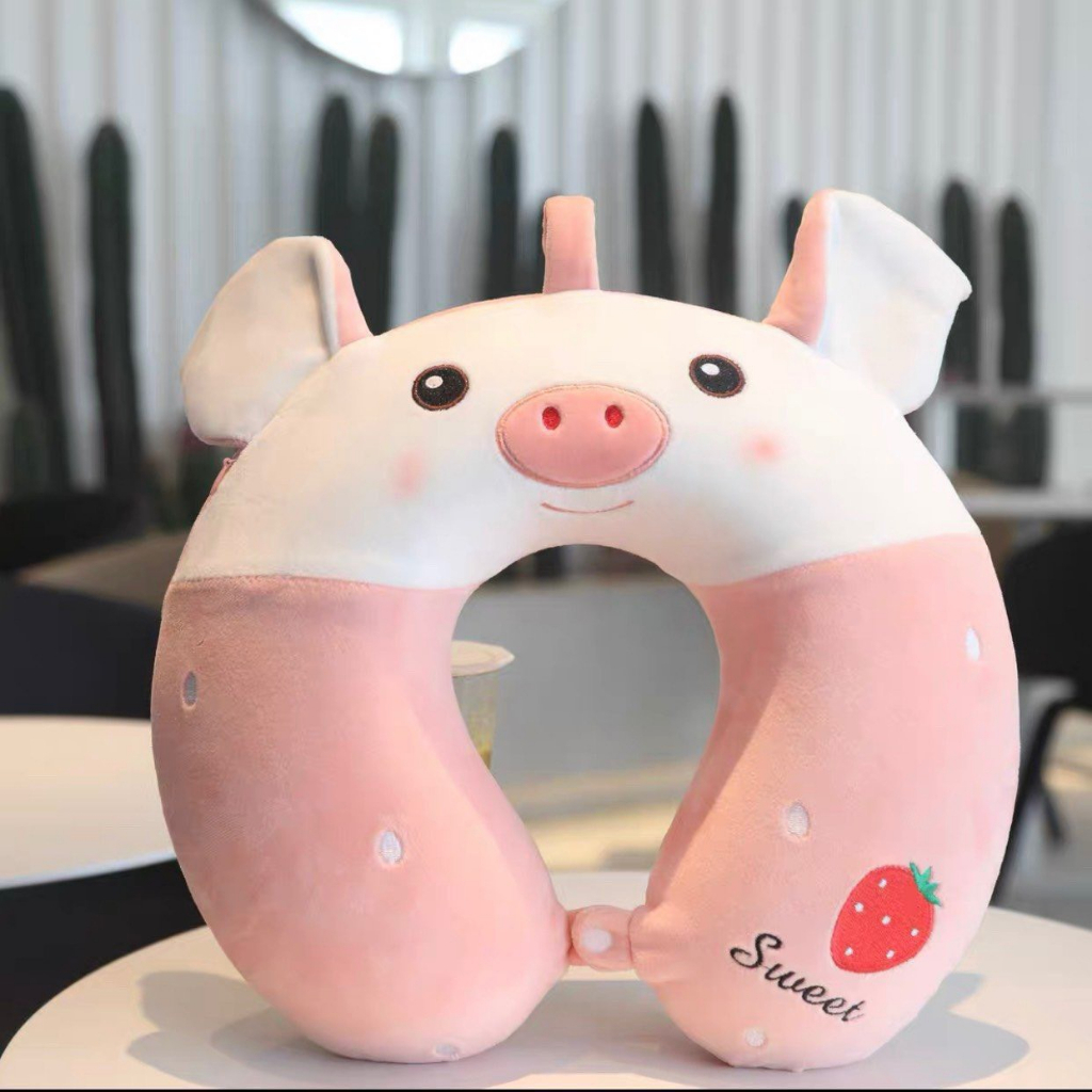 Gối chữ u kê cổ, gối đỡ cổ nhiều hình dễ thương ruột cao su- ruột bông cho dân văn phòng