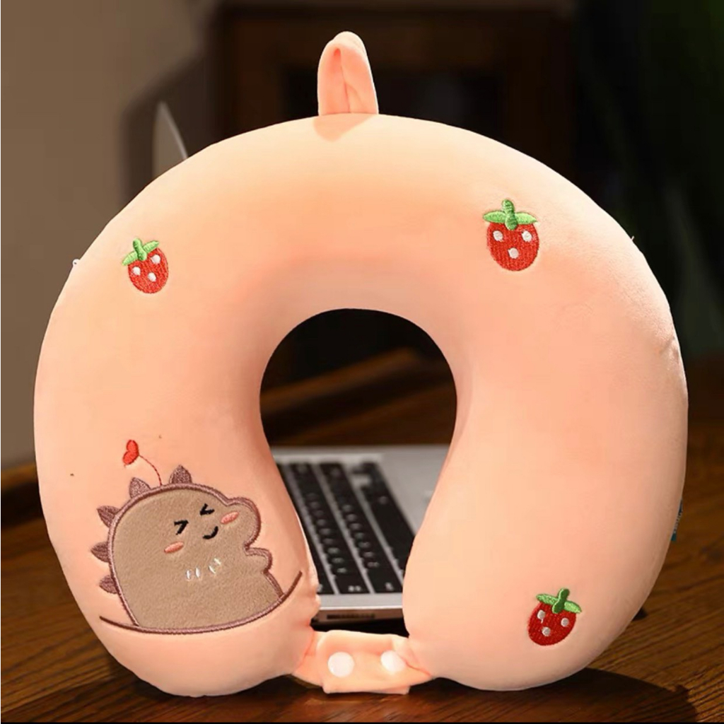 Gối chữ u kê cổ, gối đỡ cổ nhiều hình dễ thương ruột cao su- ruột bông cho dân văn phòng