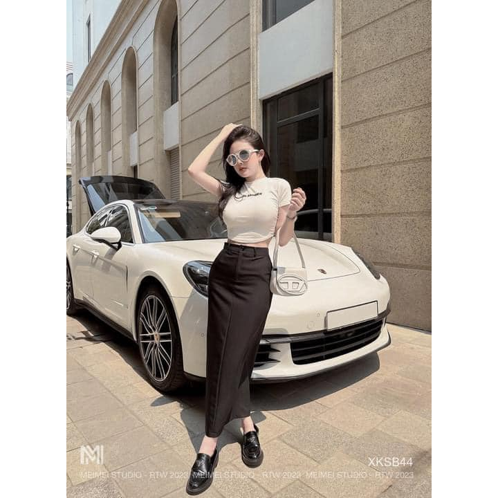 Set jil áo crt kèm chân váy dài