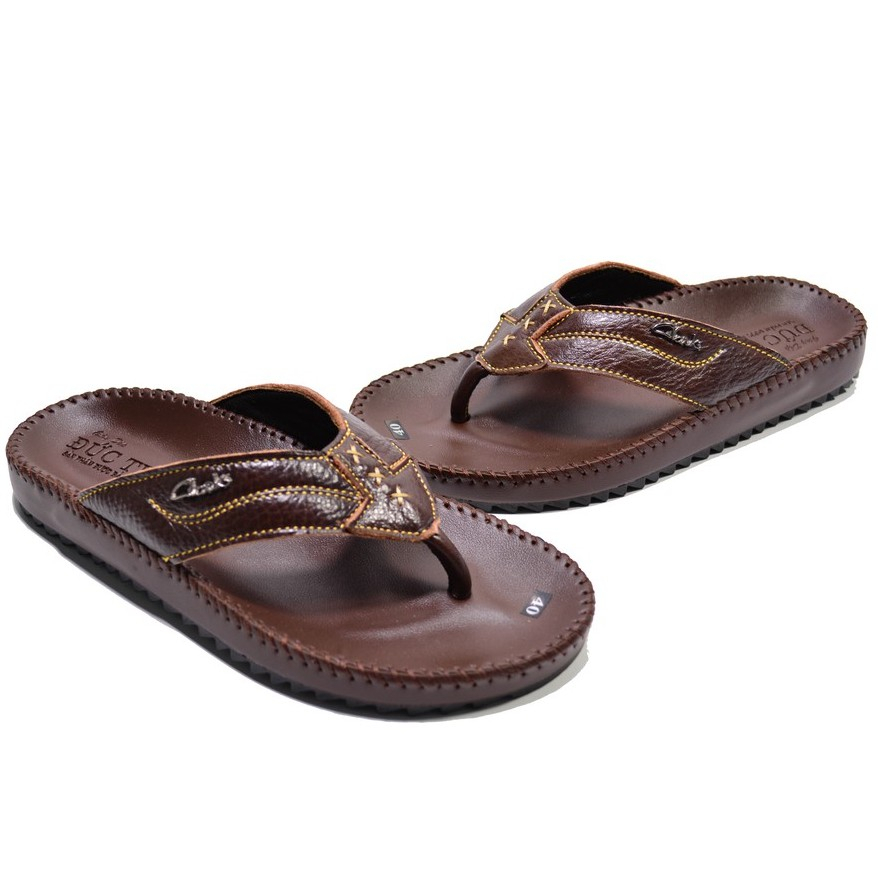 DÉP NAM QUAI KẸP DA BÒ THẬT  CAO CẤP C20