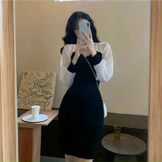 Đầm ôm body phối tay phồng tiểu thư dễ thương đi chơi dạo phố dự tiệc phong cách retro M292