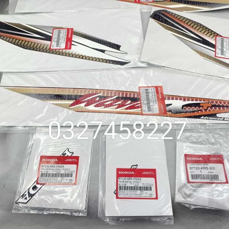 Bộ tem tem xe WAVE Alpha + màu nâu zin chính hãng