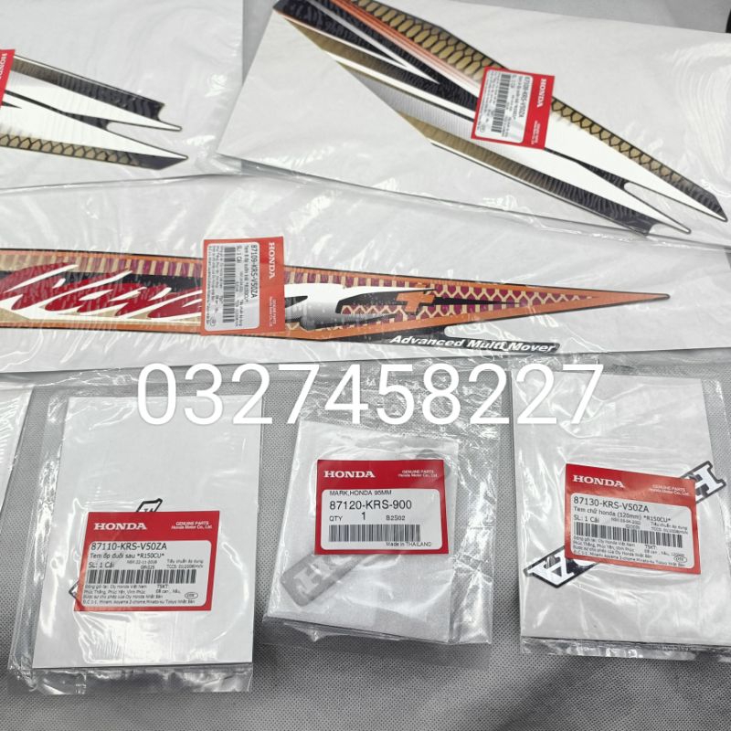 Bộ tem tem xe WAVE Alpha + màu nâu zin chính hãng