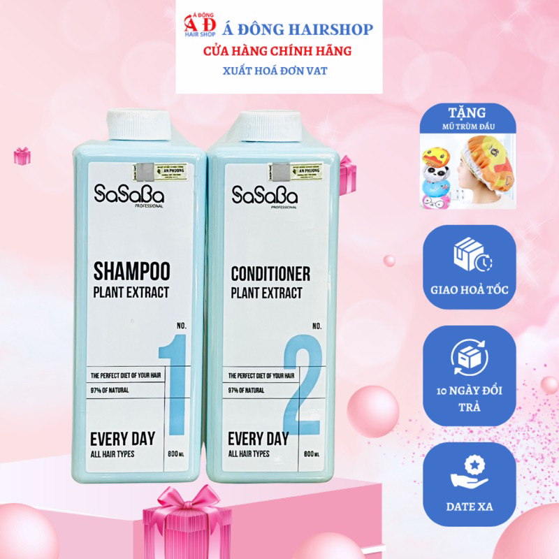 BỘ DẦU GỘI XẢ SASABA EVERY DAY NEW 2022 PHỤC HỒI SIÊU MƯỢT 800ML