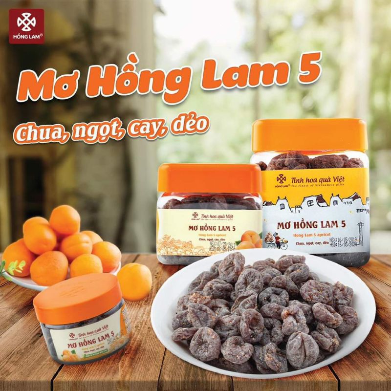 ô mai Mơ Hồng Lam 5 - ô mai Hồng Lam 11 hàng đường - Hộp/gói 200g/300g/500g