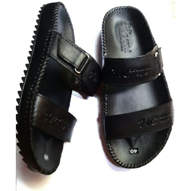 Dép Nam 2 quai ngang da bò cao cấp Mã số V13