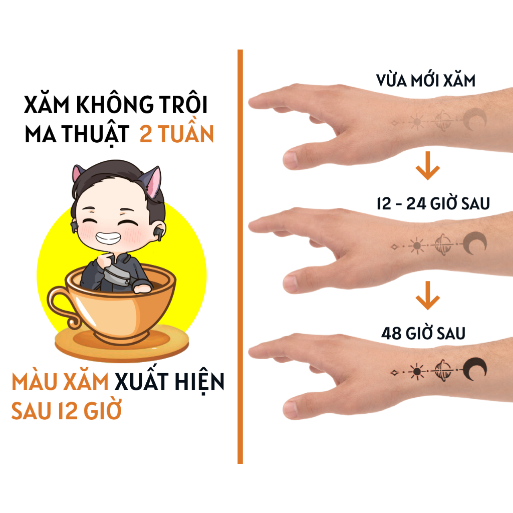 Hình xăm không trôi MINI chủ đề mùa hè, bãi biển, dễ thương, Xăm giống Inkaholic