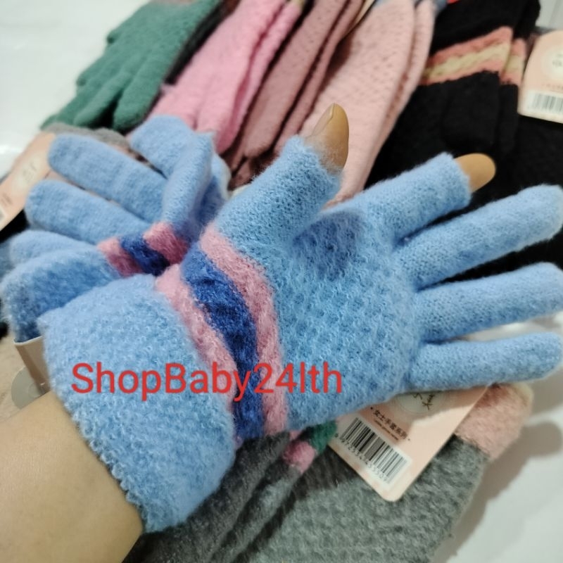 Bao tay, găng tay nữ chất liệu len xù cắt 2 ngón chống nắng, giữ ấm( bán theo tông màu) hình shop tự chụp