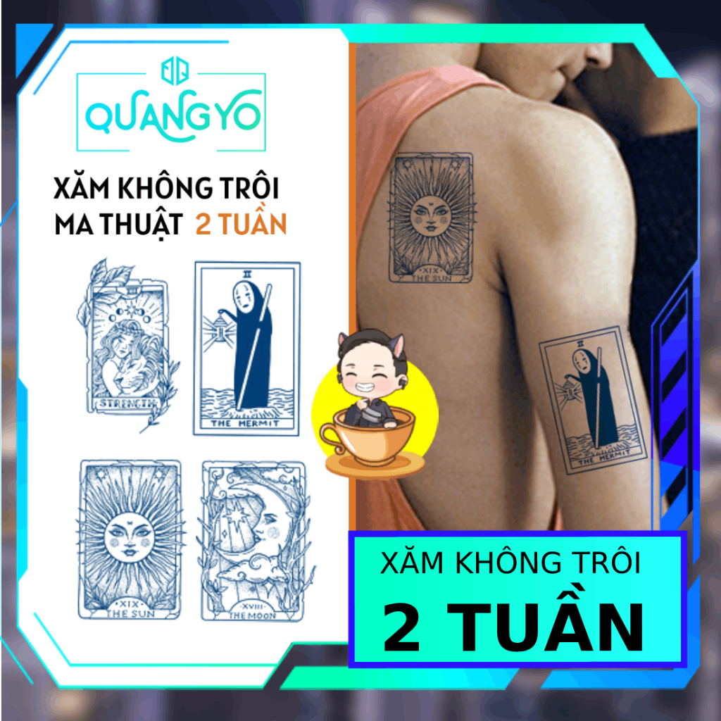 Hình xăm không trôi chủ đề lá bài Tarot, vô diện, anime, Xăm giống Inkaholic