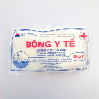 Bông y tế - bông thấm nước bình minh - gói 5g
