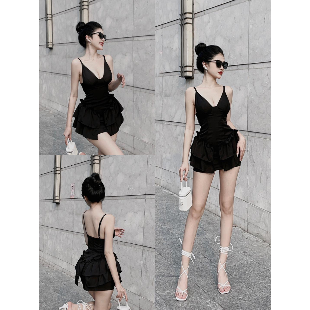 Đầm Bèo Nhún Tầng Babe - 3432