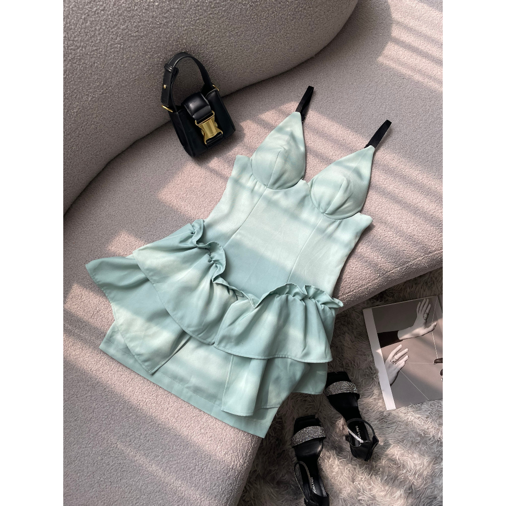 Đầm Bèo Nhún Tầng Babe - 3432