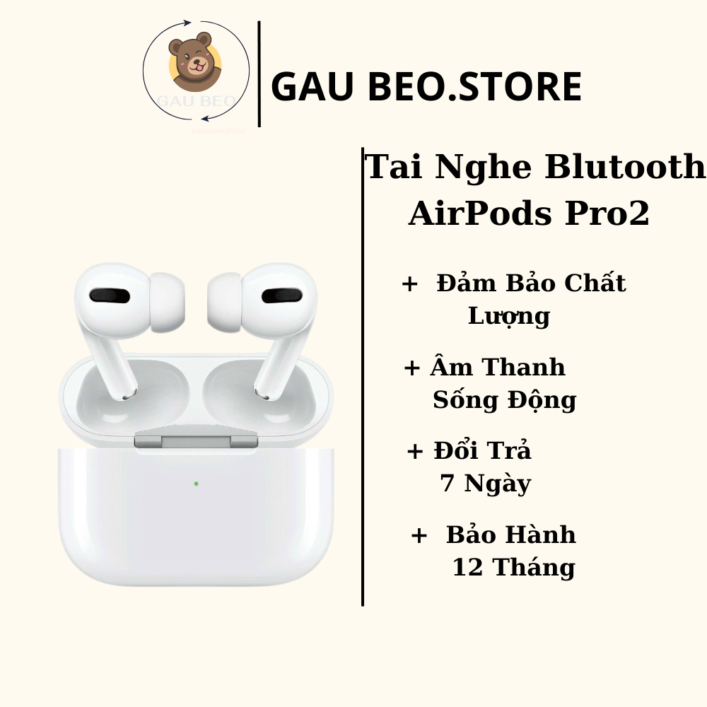 Tai Nghe Bluetooth Không Dây Pro 2 Âm To Mic Rõ Pin Trâu Vuốt Tăng Giảm Âm Lượng Định Vị Đổi Tên- Linkeetech