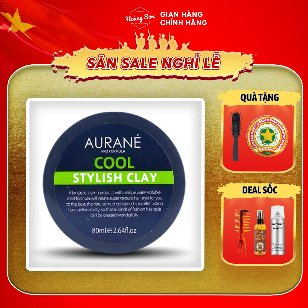Sáp vuốt tóc chính hãng Aurane Cool Stylish Clay 80ml giữ nếp 8-10 tiếng - Phù hợp tóc dày dầu