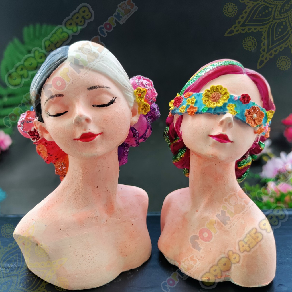 Tượng tô màu chọn mẫu NÀNG MẪU XINH size L, tượng thạch cao, tô tượng, đồ chơi cho trẻ