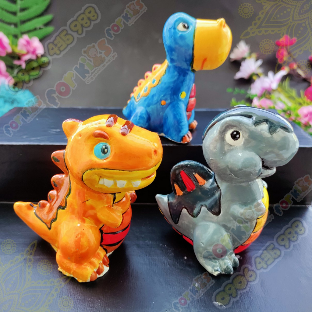 Tượng tô màu chọn mẫu NHỮNG CHÚ KHỦNG LONG size M, tượng thạch cao, tô tượng, đồ chơi cho trẻ