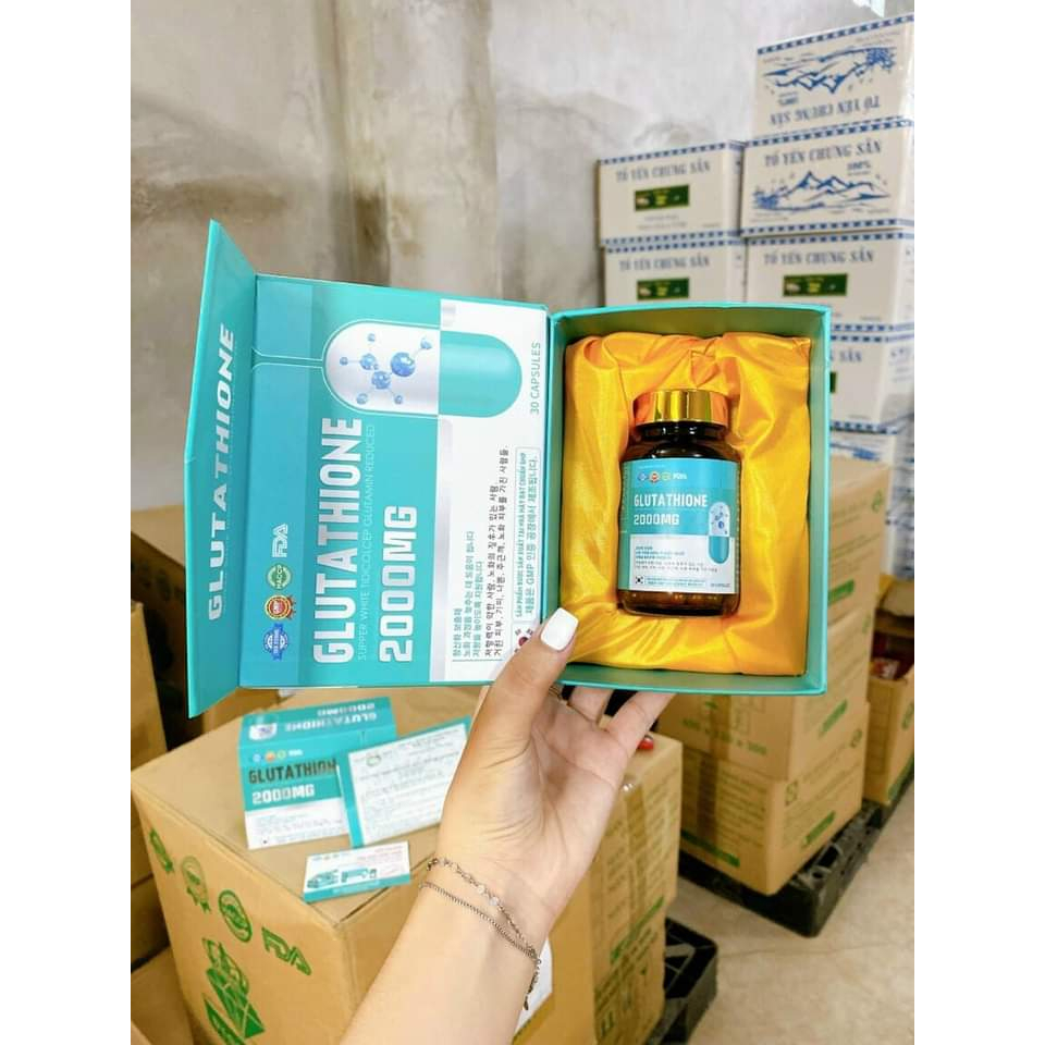 Viên Uống Đẹp Da Gluthione 2000mg Trắng da mờ nám tàn nhang cân bằng nội tiết tố