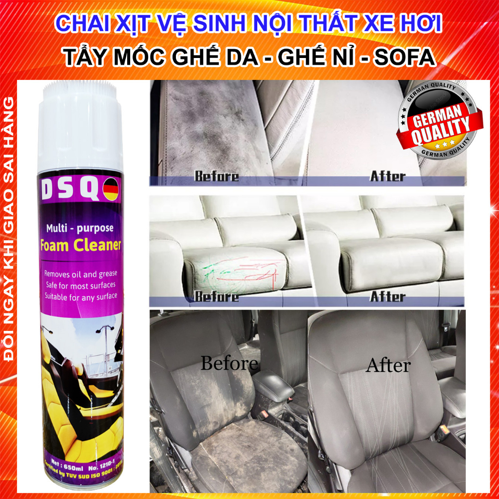 Vệ Sinh Nội Thất Ôtô - Vệ Sinh Sofa - Làm Sạch Ghế Da - Xịt Nội Thất Ôtô - Tẩy Ghế Sofa - Foam Cleaner DSQ SEA.OTO