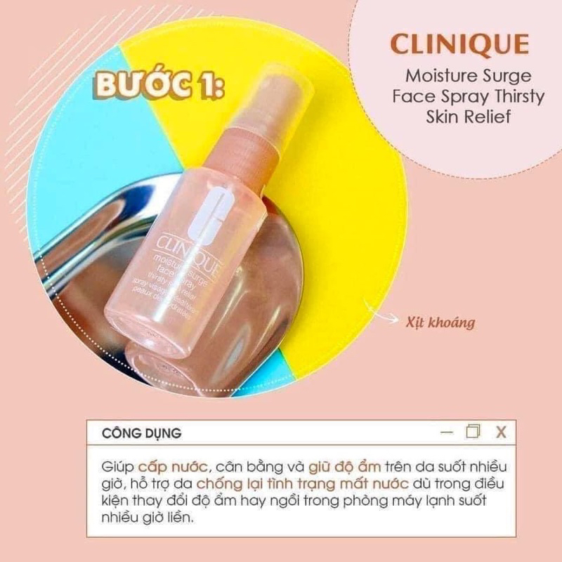 Xịt Khoáng Da Dầu Clinique Moisture Surge Face Spray Thirsty Skin Relief 30ml
