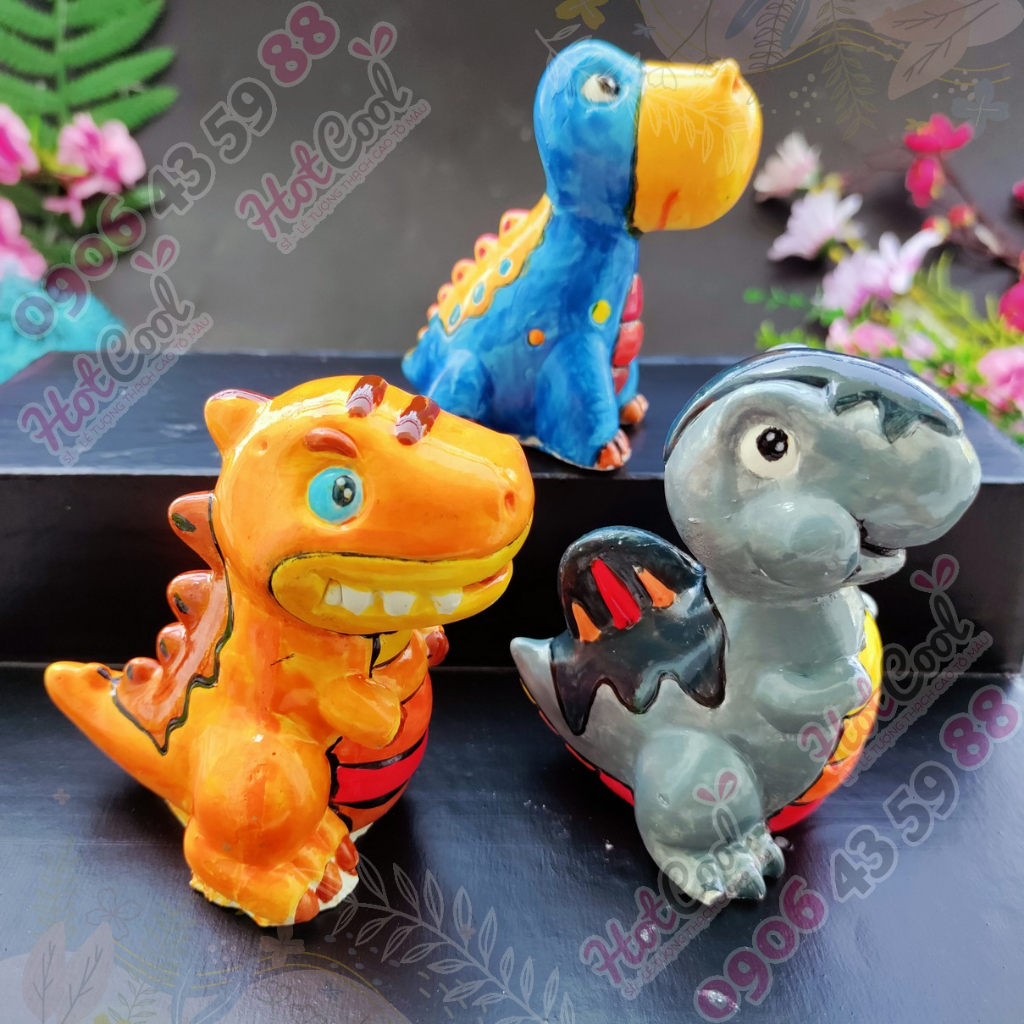 Tượng tô màu chọn mẫu NHỮNG CHÚ KHỦNG LONG size M, tượng thạch cao, tô tượng, đồ chơi cho trẻ