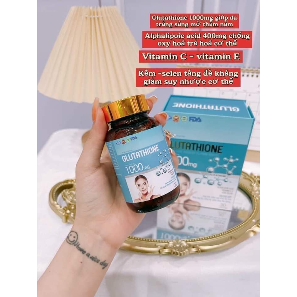 Giá gốc Viên uống trắng da Glutathione 1000 mg chuẩn hãng