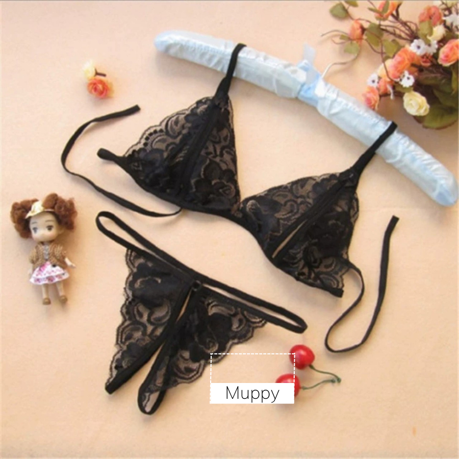[Mã INBAU15 giảm 10% đơn 0đ] S15 Set Bộ Đồ Lót Ren 2 Mảnh Cột Dây MUPPY Sexy Gợi Cảm Quần Xẻ Đáy | BigBuy360 - bigbuy360.vn