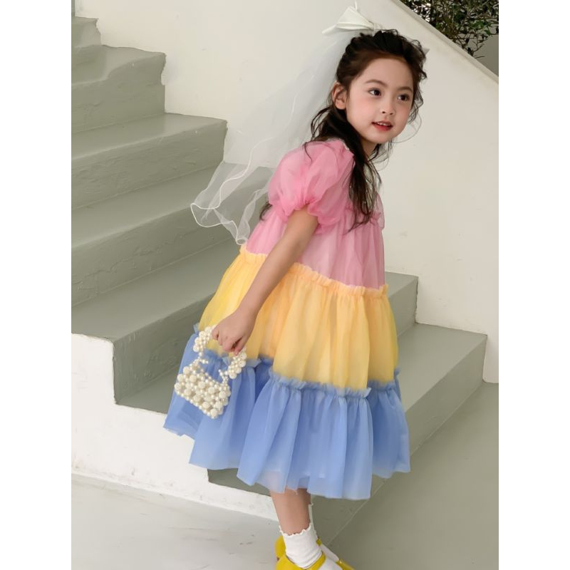 ĐẦM ĐI TIỆC VÁY VOAN TƠ XÒE RỘNG BÉ GÁI HAIVANCO cho bé 10 đến 40 kg mềm mại và thoáng mát đi học đi chơi đều đẹp