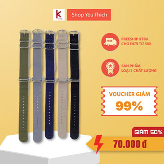 Dây Đeo Đồng Hồ Vải Dù Zulu Màu Cổ Điển Size 18mm 20mm 22mm 24mm