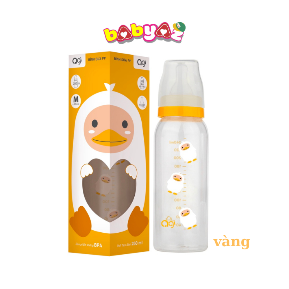 Bình Sữa Cổ Hẹp Agi 250ml Bình Sữa Agi Cổ Hẹp Nhựa PP Mẫu Mới