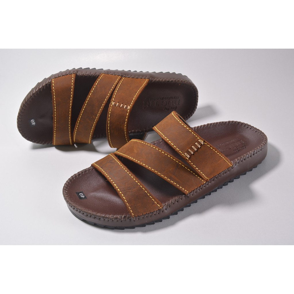 Dép Nam quai ngang da bò cao cấp Mã V41