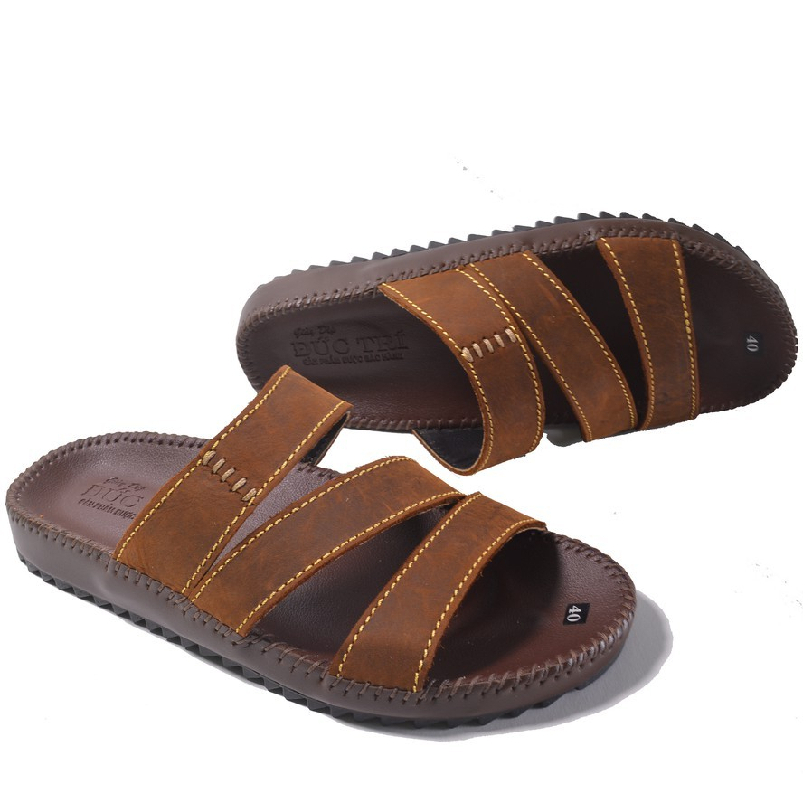 Dép Nam quai ngang da bò cao cấp Mã V41